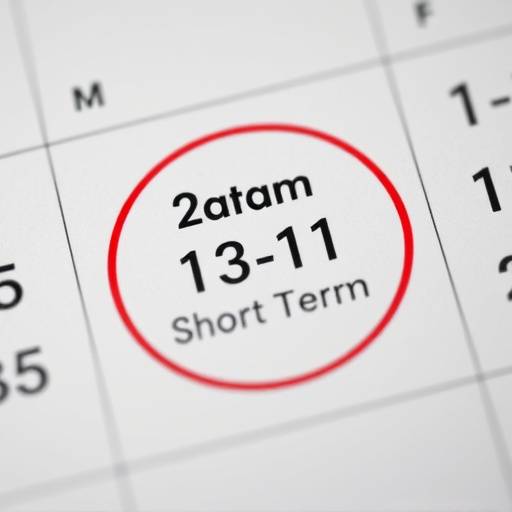 A calendar with a circle around a date, symbolizing a short-term goal