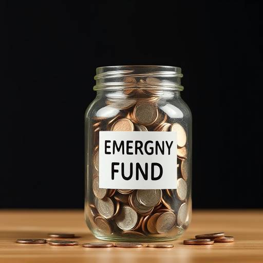 Image depicting an emergency fund jar labeled 'Emergency Fund', showing its importance in financial security